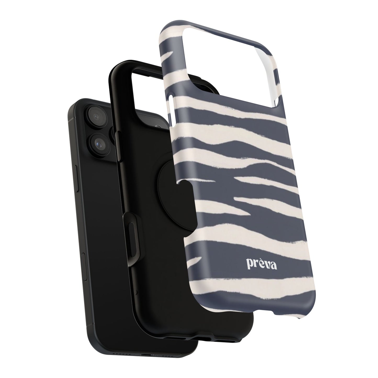 Navy & Cream Zebra Phone Case