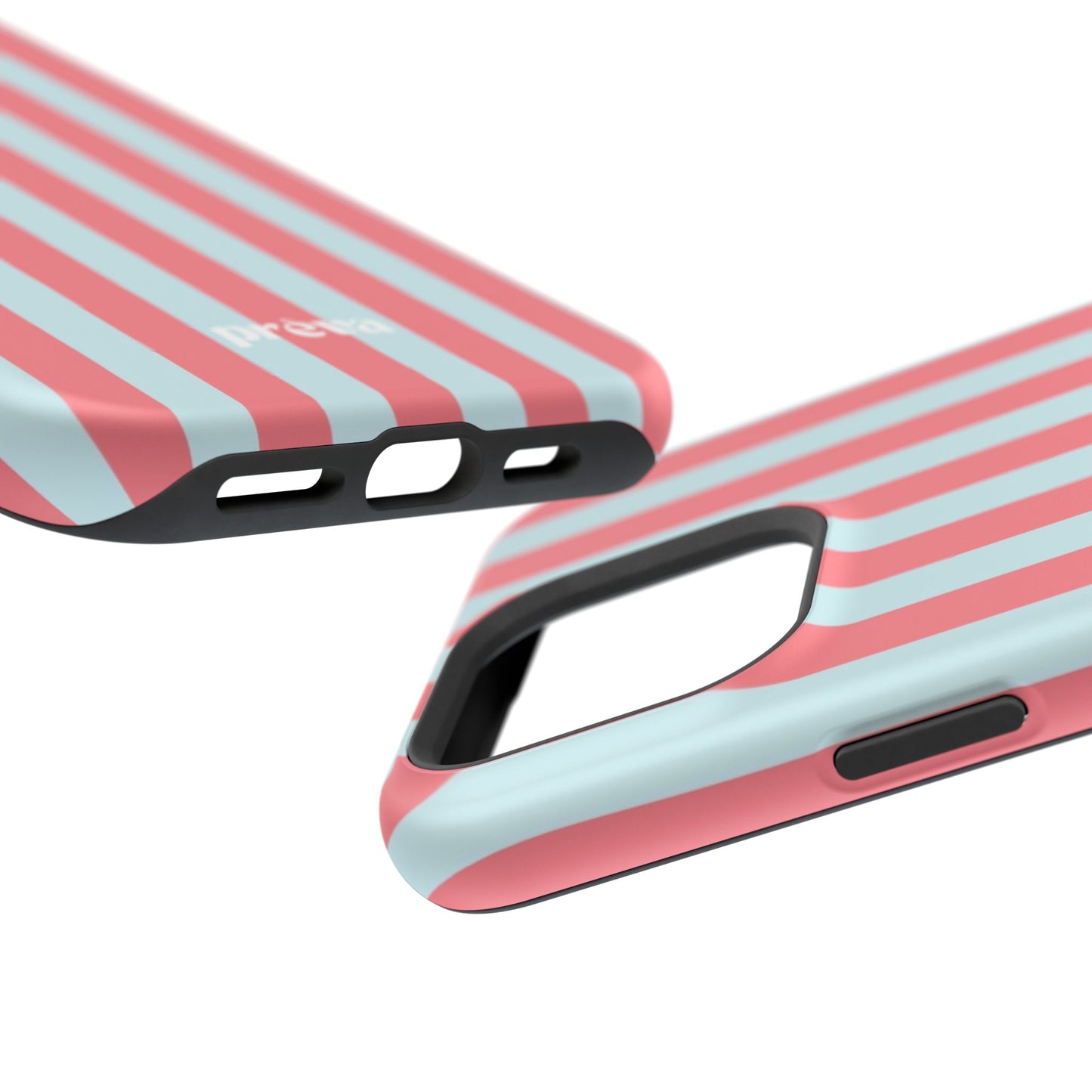 Coral & Teal Stripes Phone Case