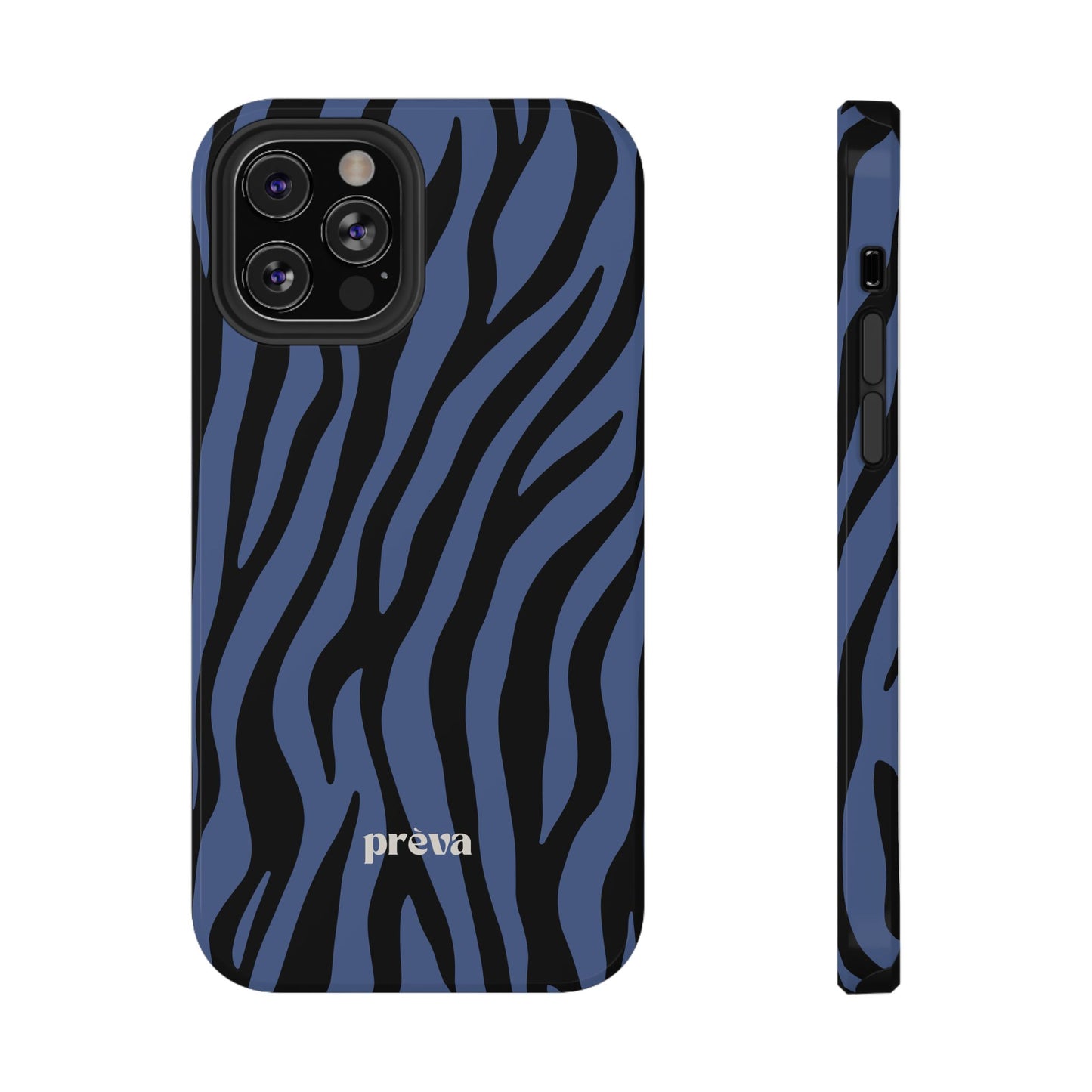Blue & Black Zebra Stripe Phone Case