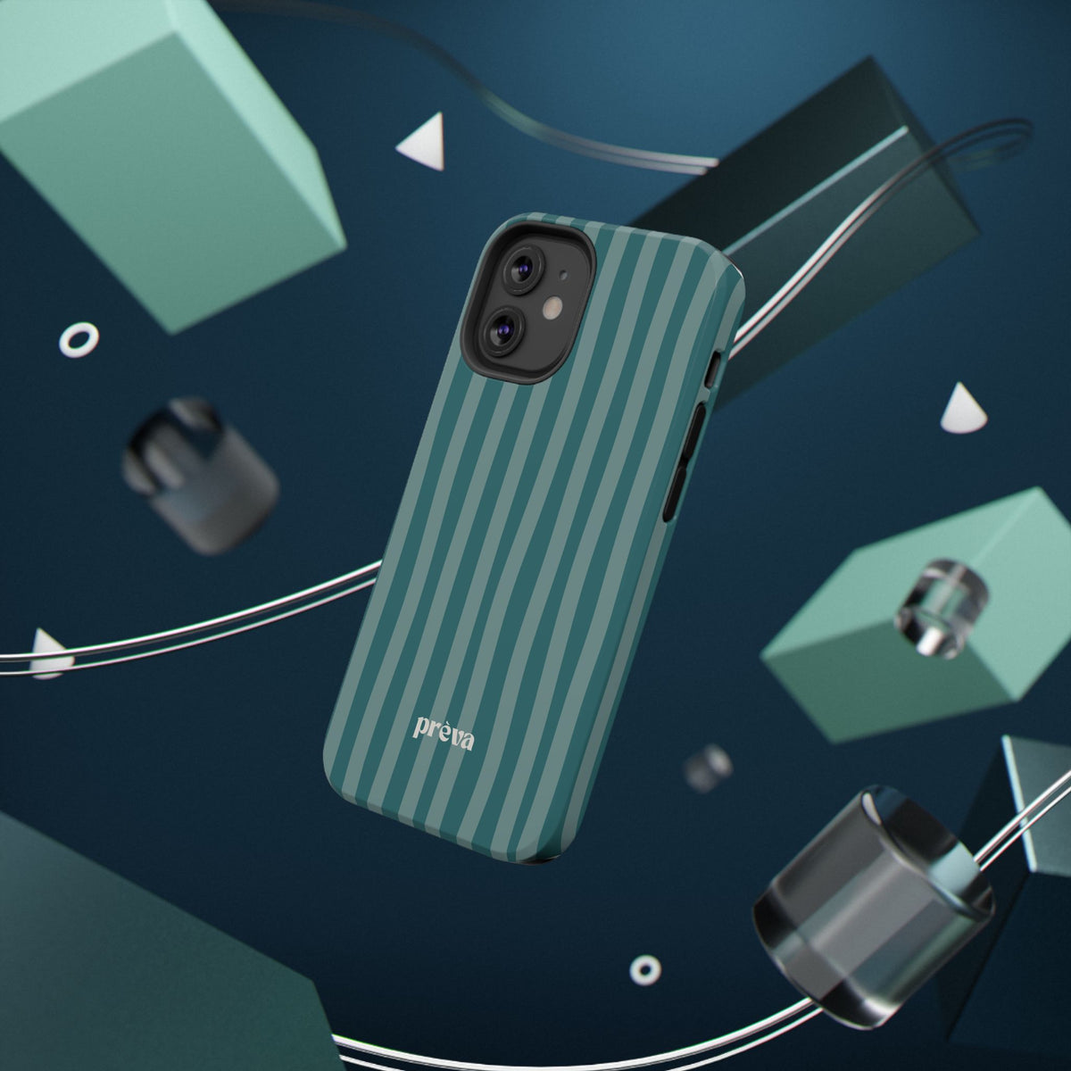 Striped Teal Phone Case