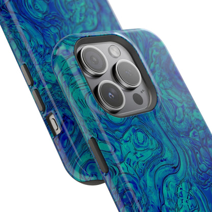 Blue Marble Impact-Resistant Phone Case — Protective Ripple Swirl Design