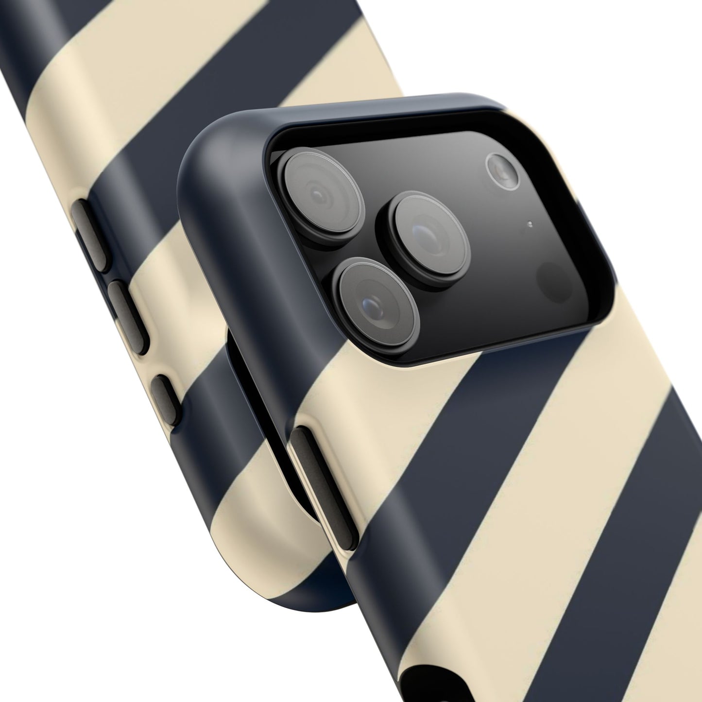Striped Navy & Cream Phone Case