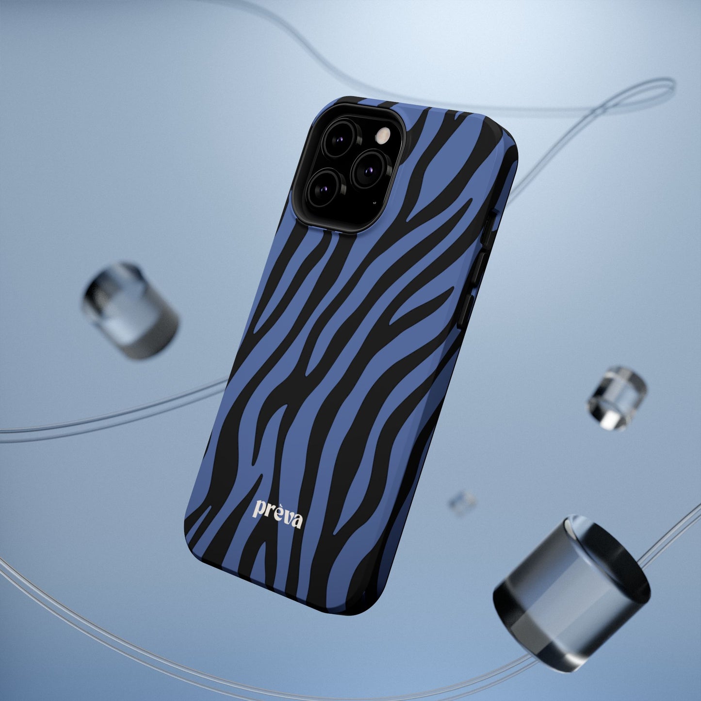 Blue & Black Zebra Stripe Phone Case