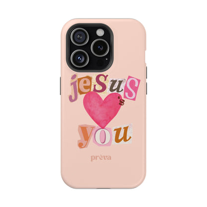 Pink Jesus Loves You Phone Case