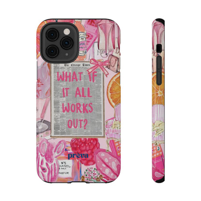 Pink "What If It All Works Out?" Collage Phone Case
