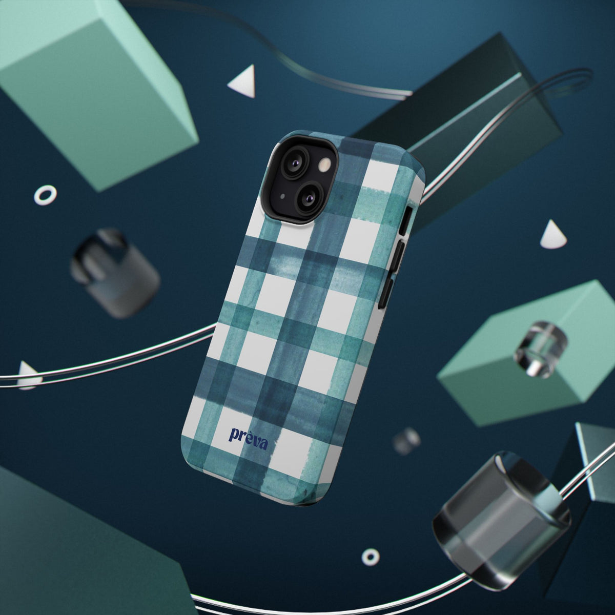 Teal Plaid Phone Case