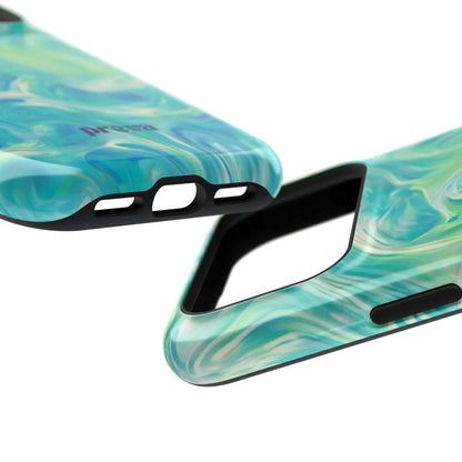 Impact-Resistant Phone Case — Teal Green Marble Swirl