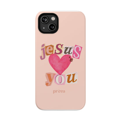 Pink Jesus Loves You Phone Case