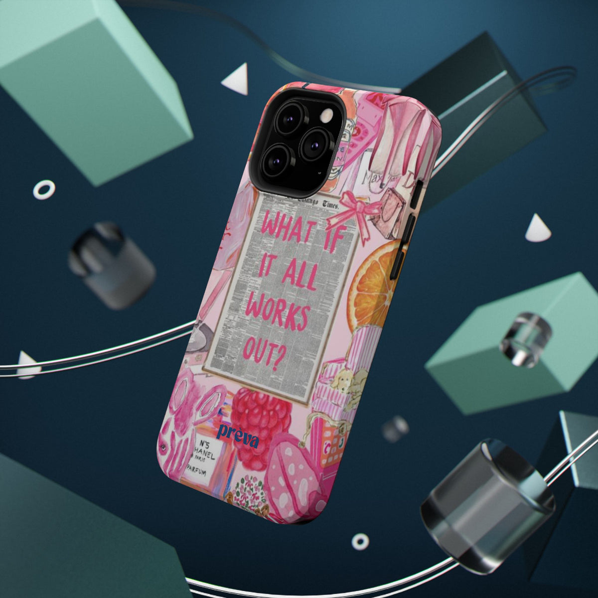 Pink "What If It All Works Out?" Collage Phone Case