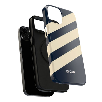 Striped Navy & Cream Phone Case