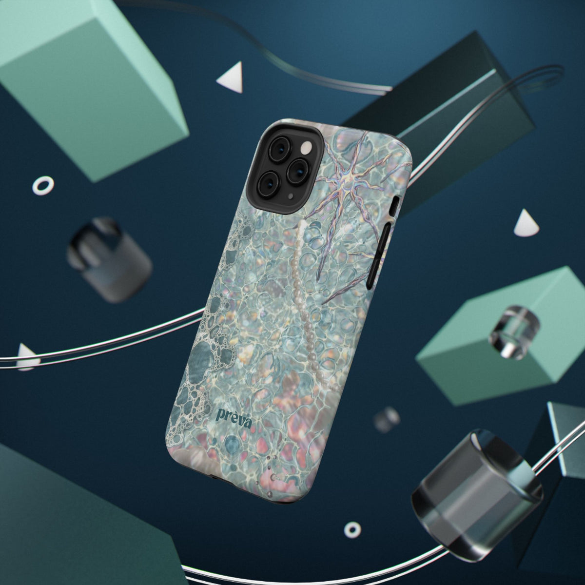 Marbled Seafoam Impact-Resistant Phone Case