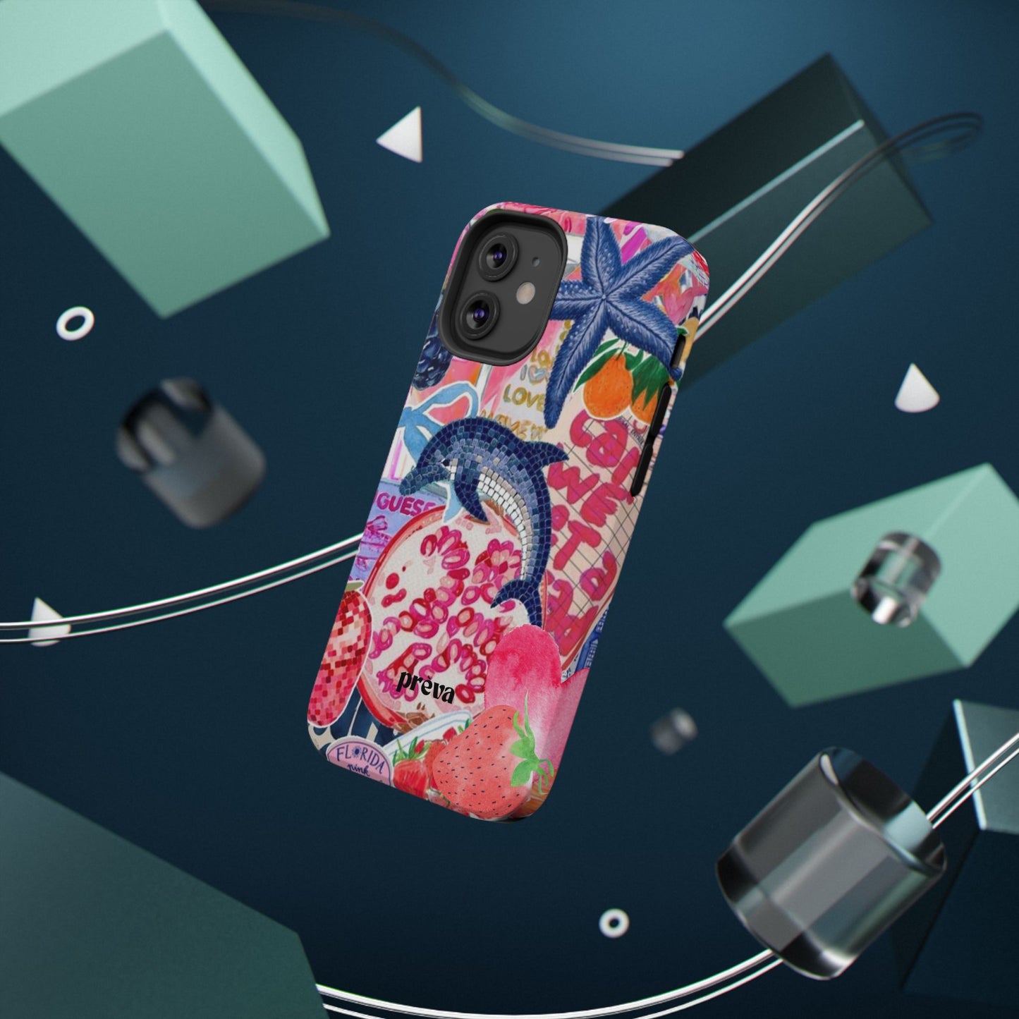 Dolphin Tropics Collage Phone Case
