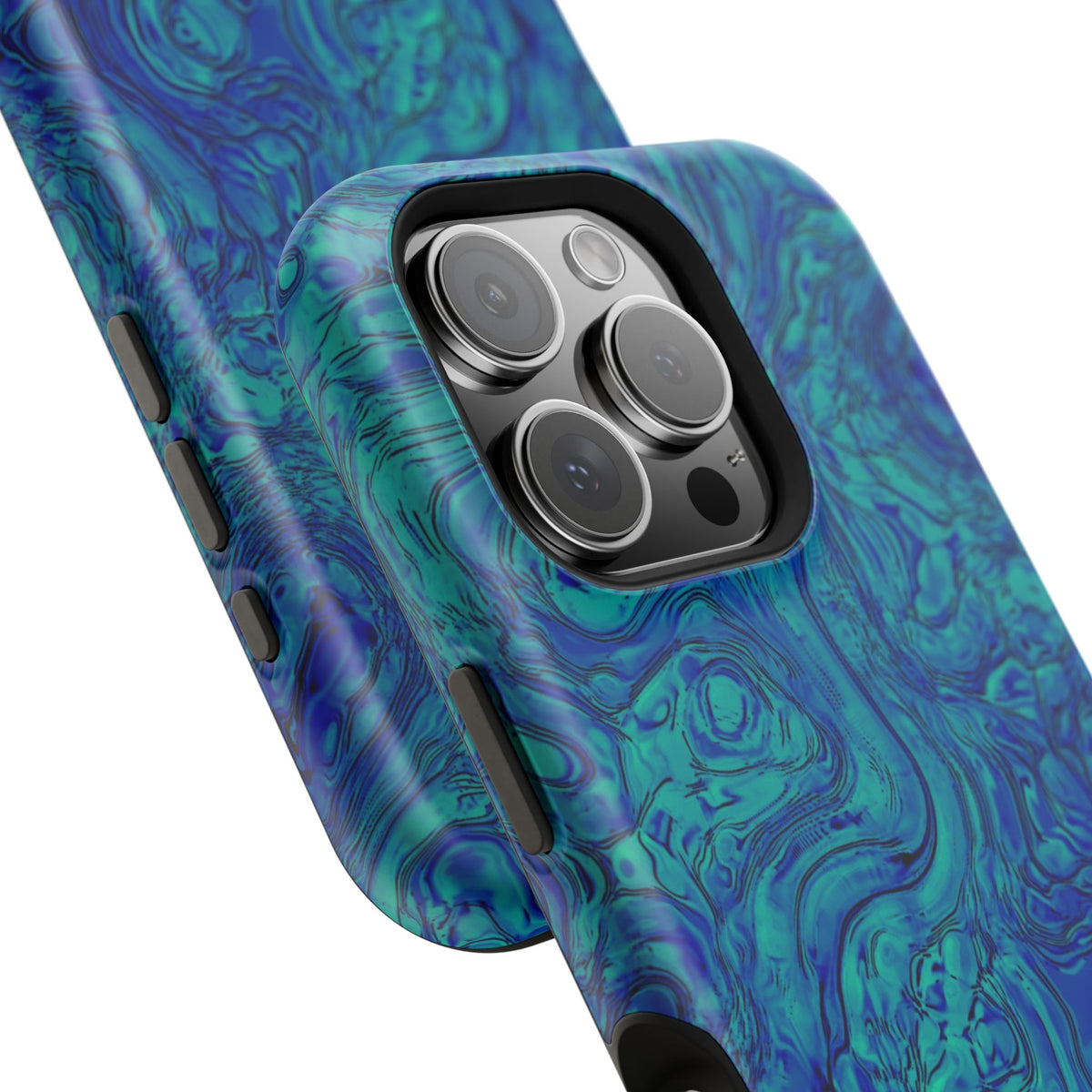 Blue Marble Impact-Resistant Phone Case — Protective Ripple Swirl Design