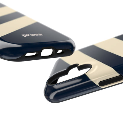 Striped Navy & Cream Phone Case