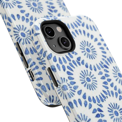 Blue Floral Spiral Phone Case