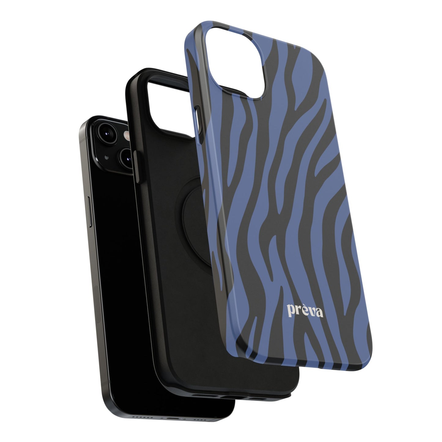 Blue & Black Zebra Stripe Phone Case