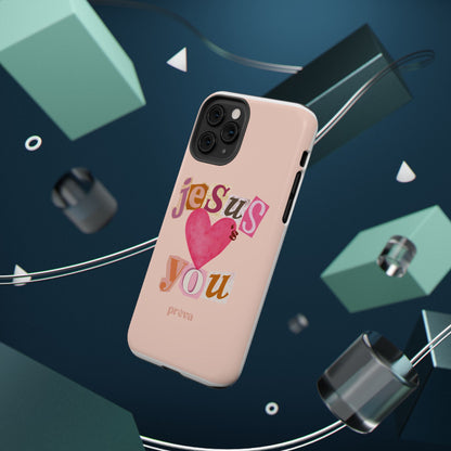 Pink Jesus Loves You Phone Case