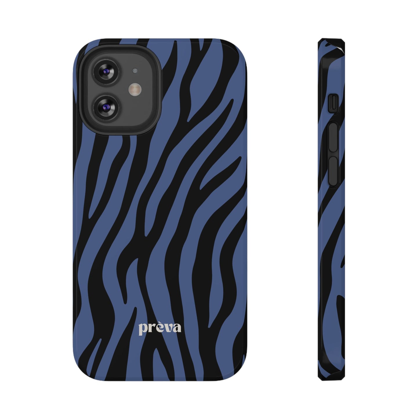 Blue & Black Zebra Stripe Phone Case
