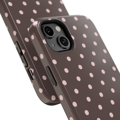 Brown and Pink Polka Dot Phone Case