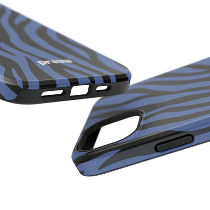 Blue & Black Zebra Stripe Phone Case