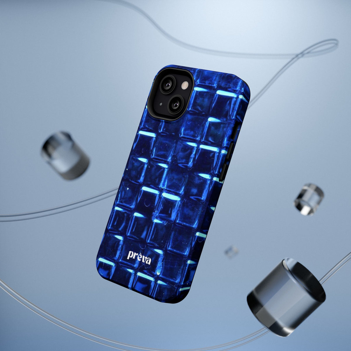 Blue Glass Tile Impact-Resistant Phone Case