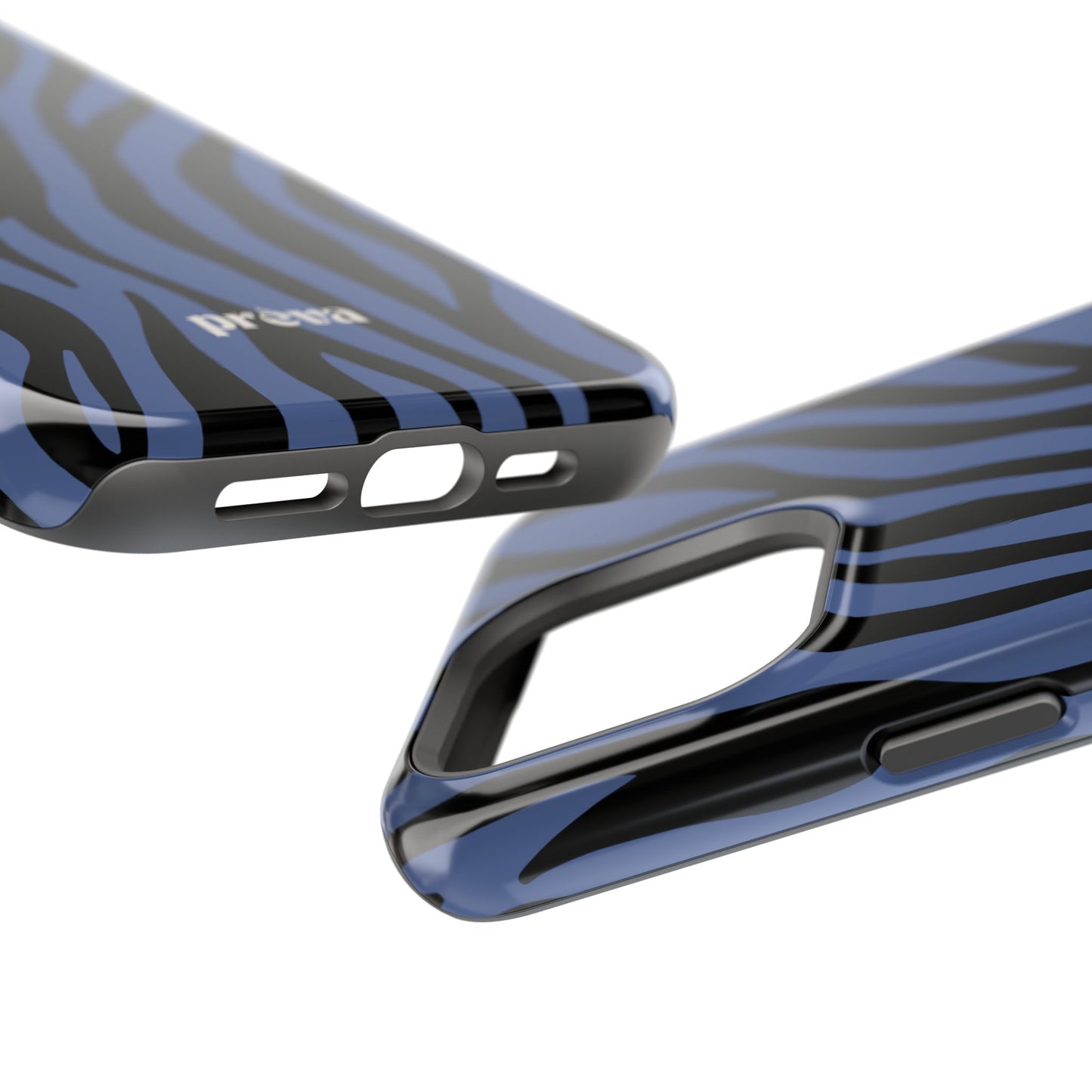 Blue & Black Zebra Stripe Phone Case