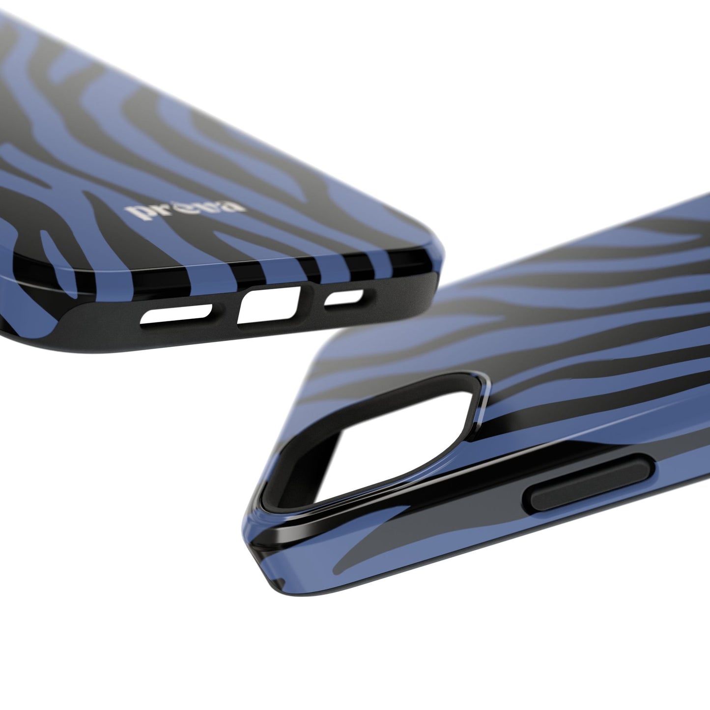 Blue & Black Zebra Stripe Phone Case