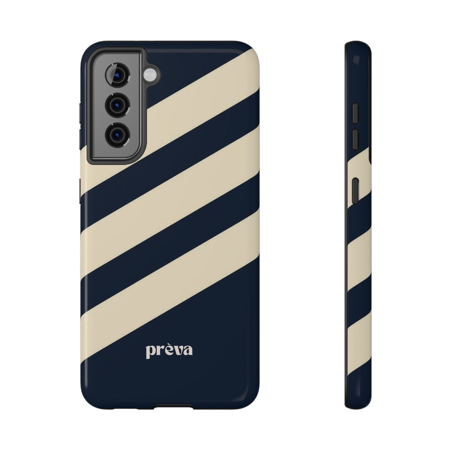 Striped Navy & Cream Phone Case