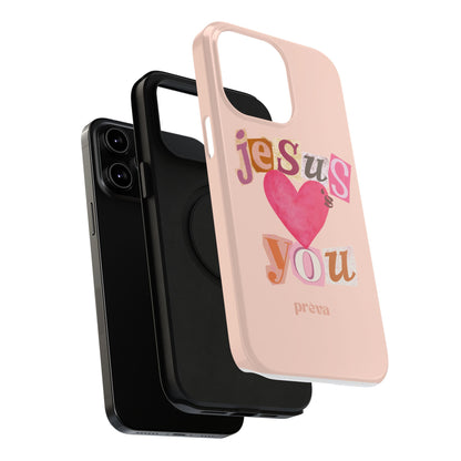 Pink Jesus Loves You Phone Case