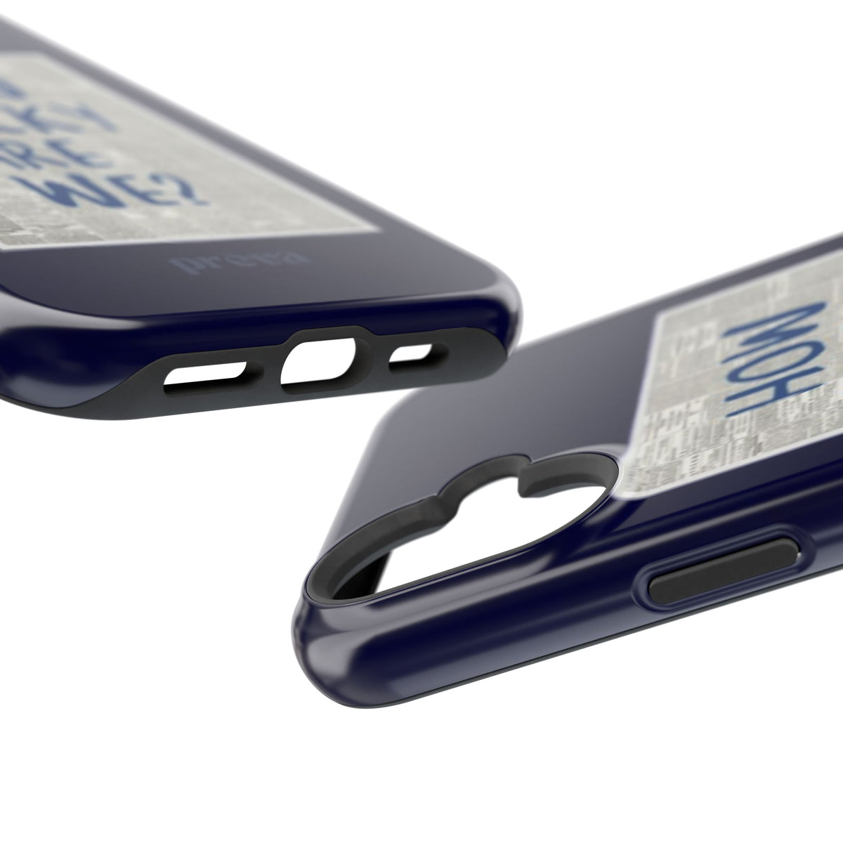 Navy How Lucky Are We Phone Case