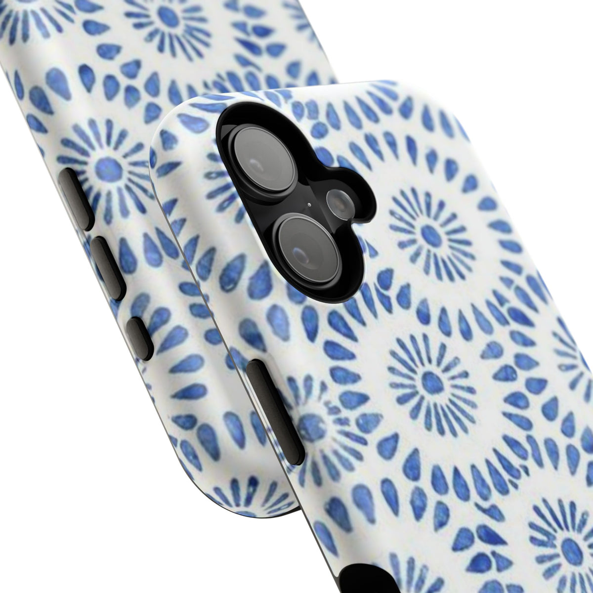 Blue Floral Spiral Phone Case