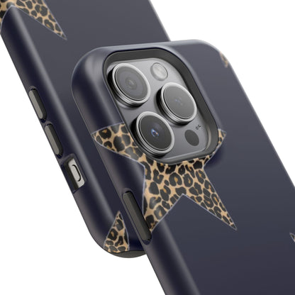 Navy Leopard Star Phone Case