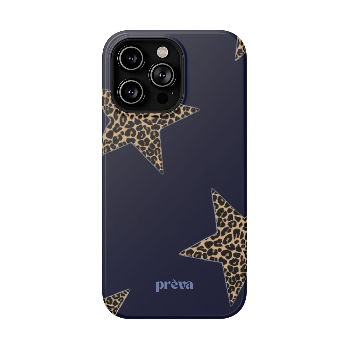 Navy Leopard Star Phone Case