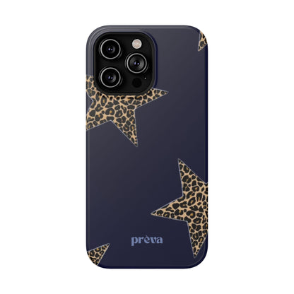 Navy Leopard Star Phone Case