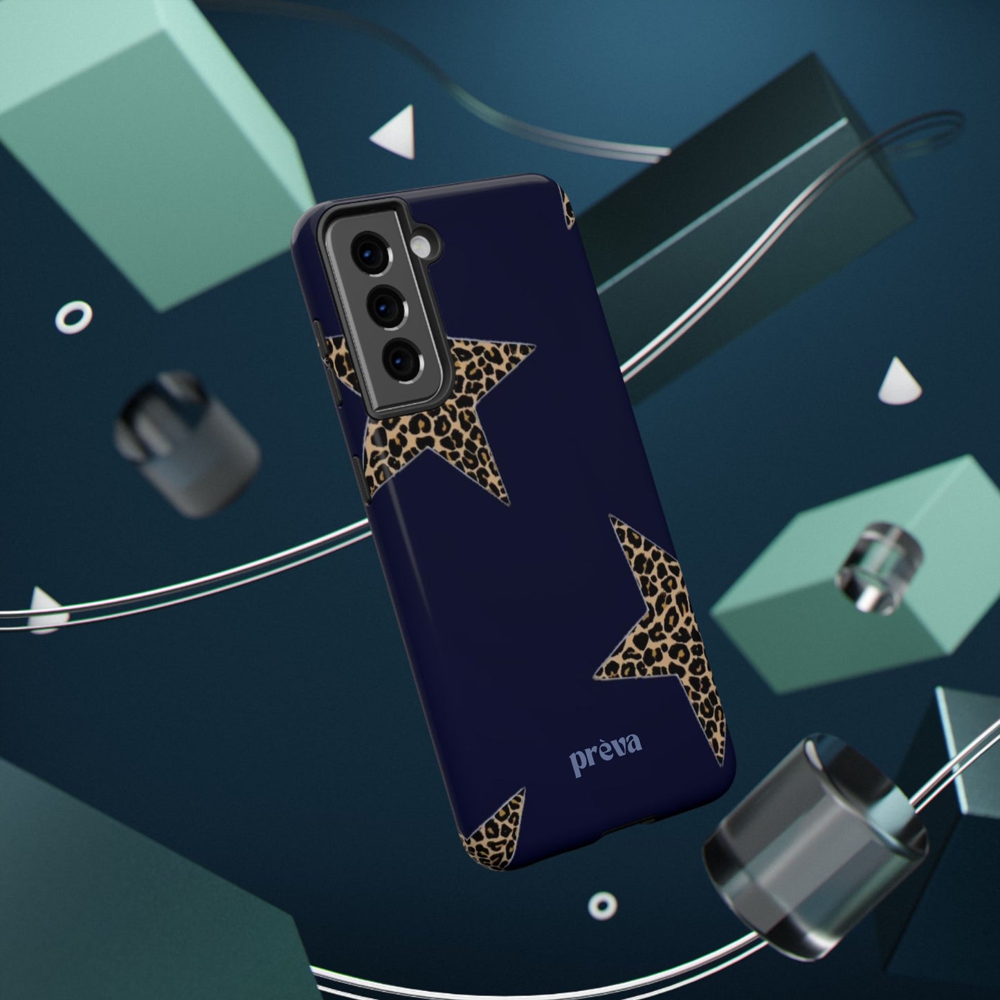 Navy Leopard Star Phone Case