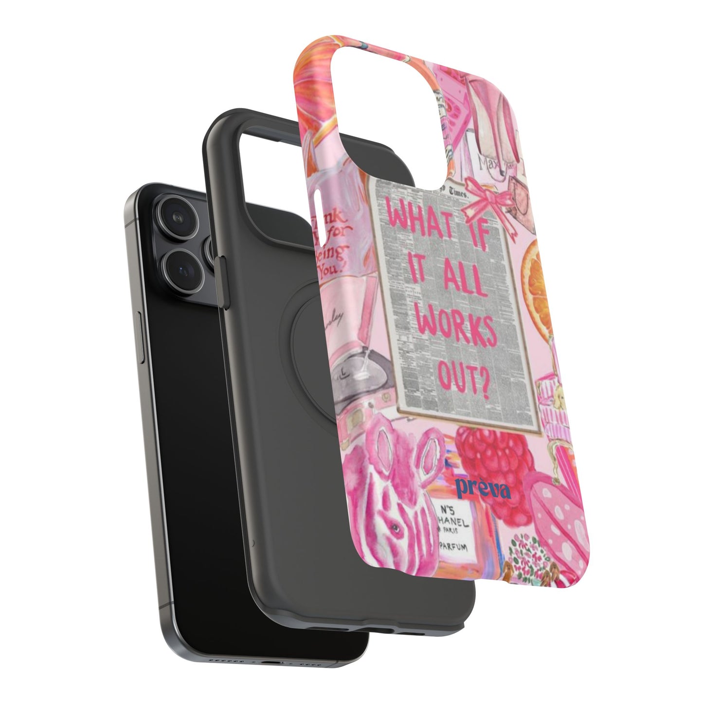 Pink "What If It All Works Out?" Collage Phone Case