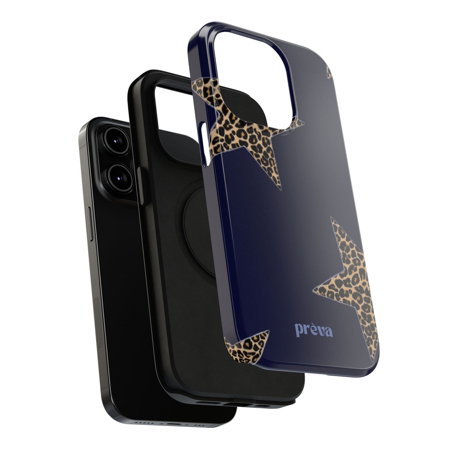 Navy Leopard Star Phone Case