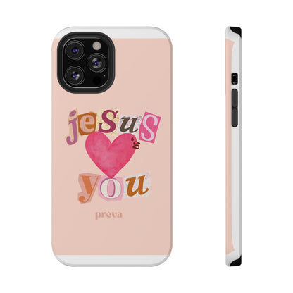 Pink Jesus Loves You Phone Case