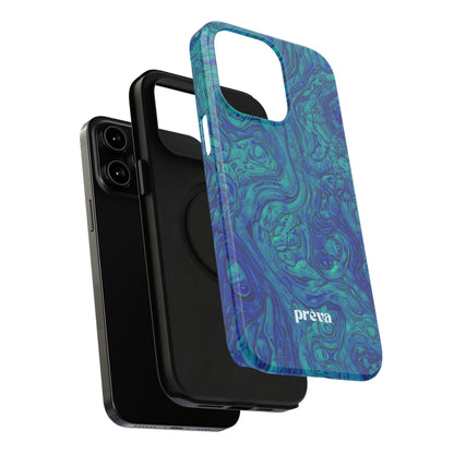 Blue Marble Impact-Resistant Phone Case — Protective Ripple Swirl Design