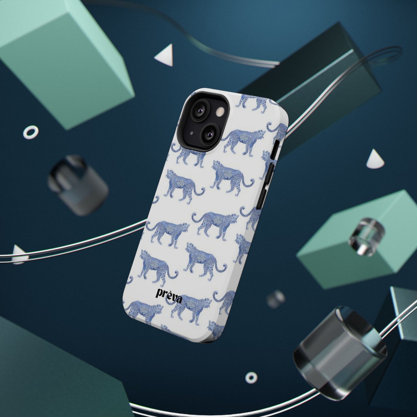 Blue Leopard Pattern Phone Case