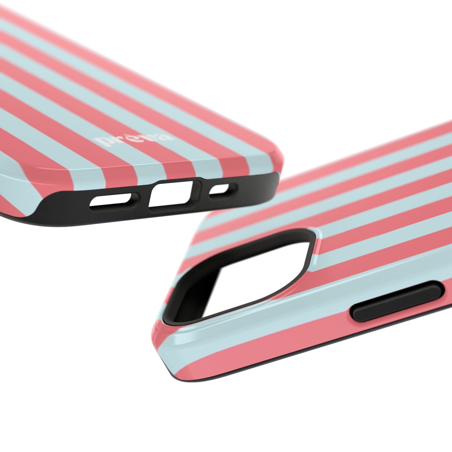 Coral & Teal Stripes Phone Case