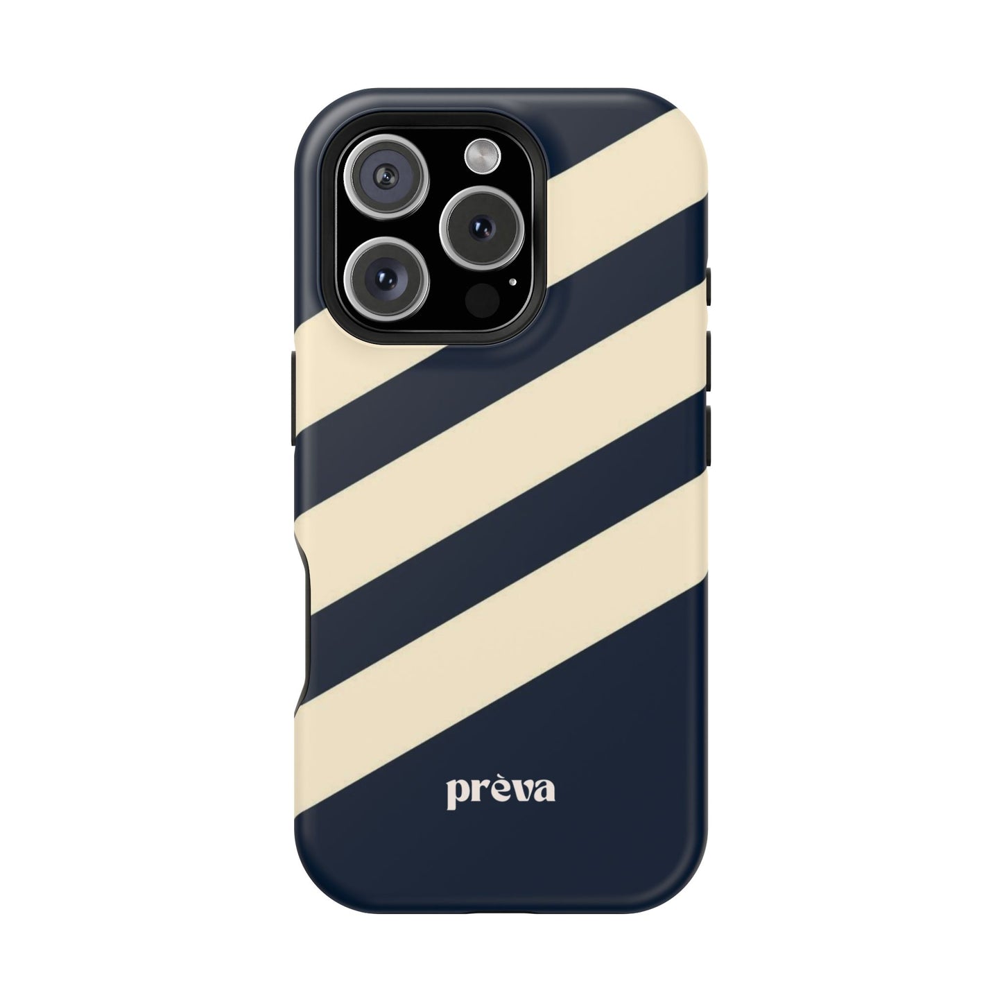 Striped Navy & Cream Phone Case