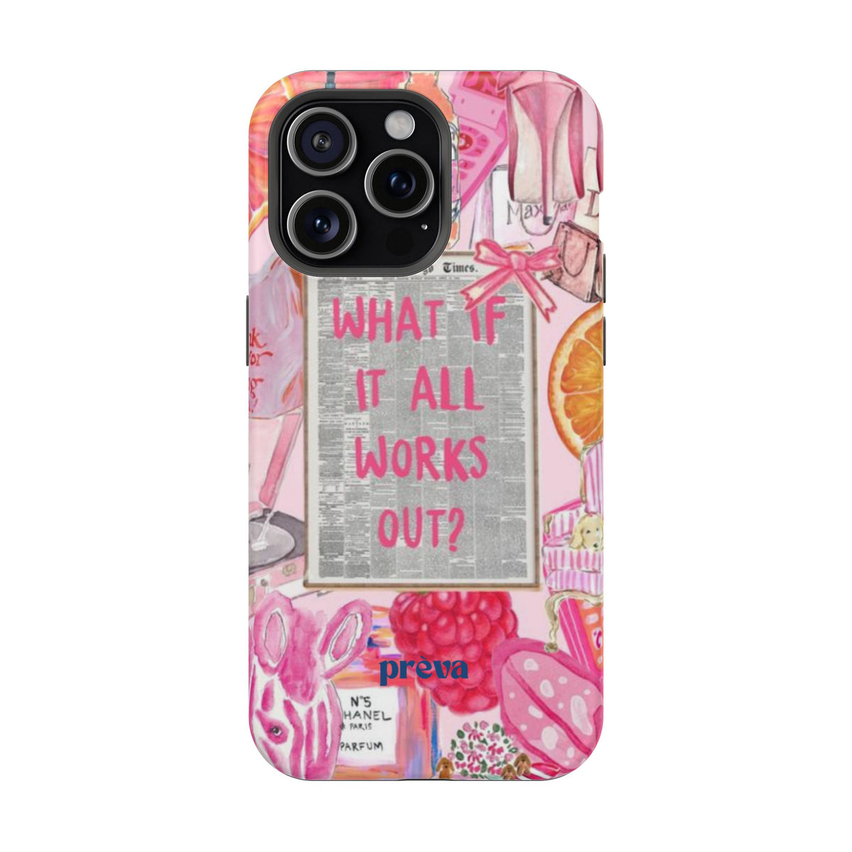 Pink "What If It All Works Out?" Collage Phone Case