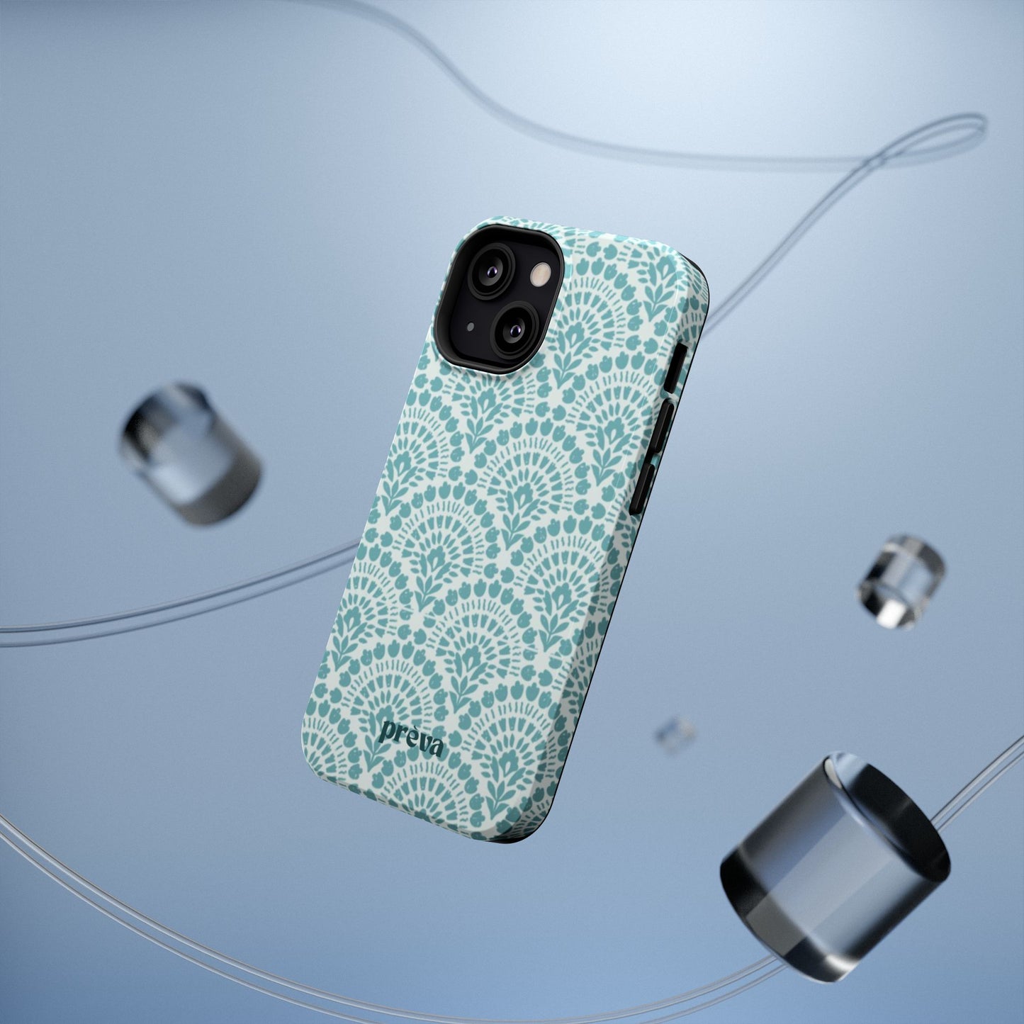 Aqua Lace Pattern Phone Case