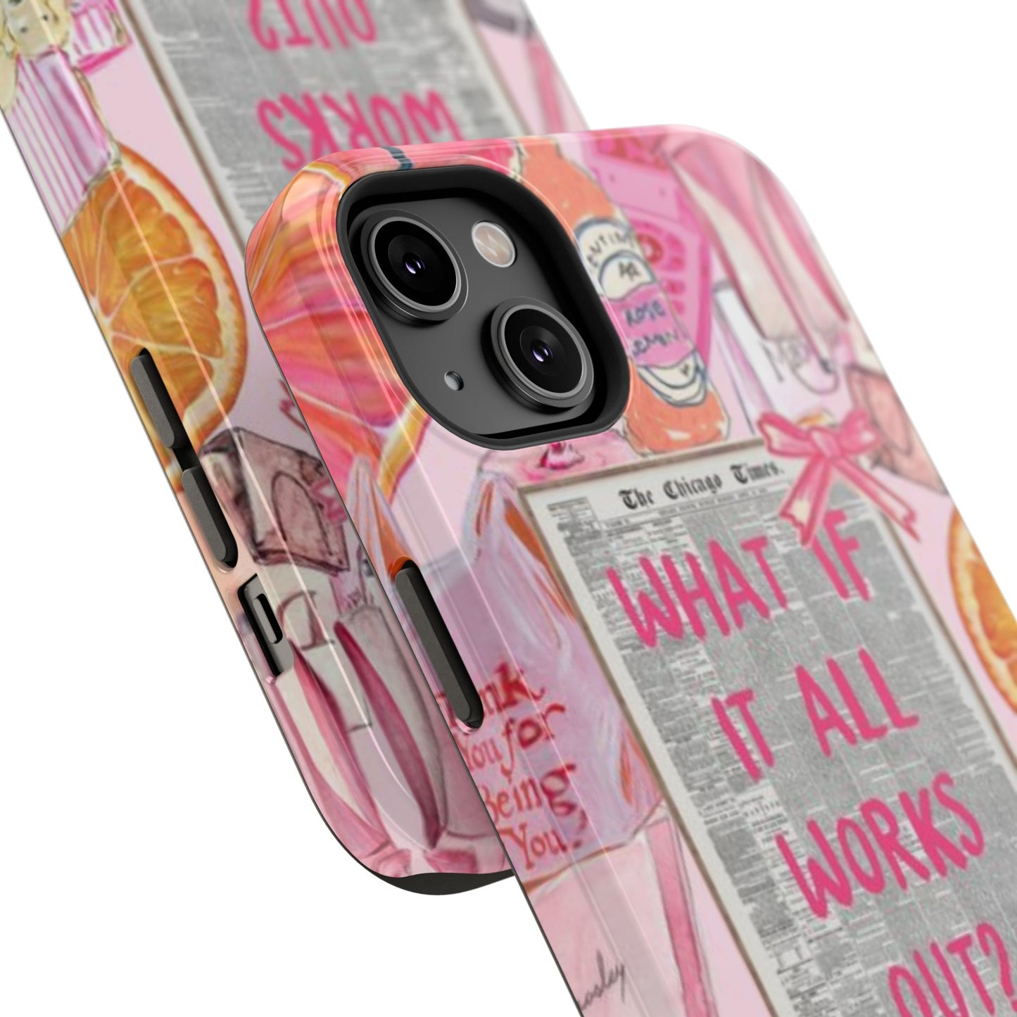 Pink "What If It All Works Out?" Collage Phone Case