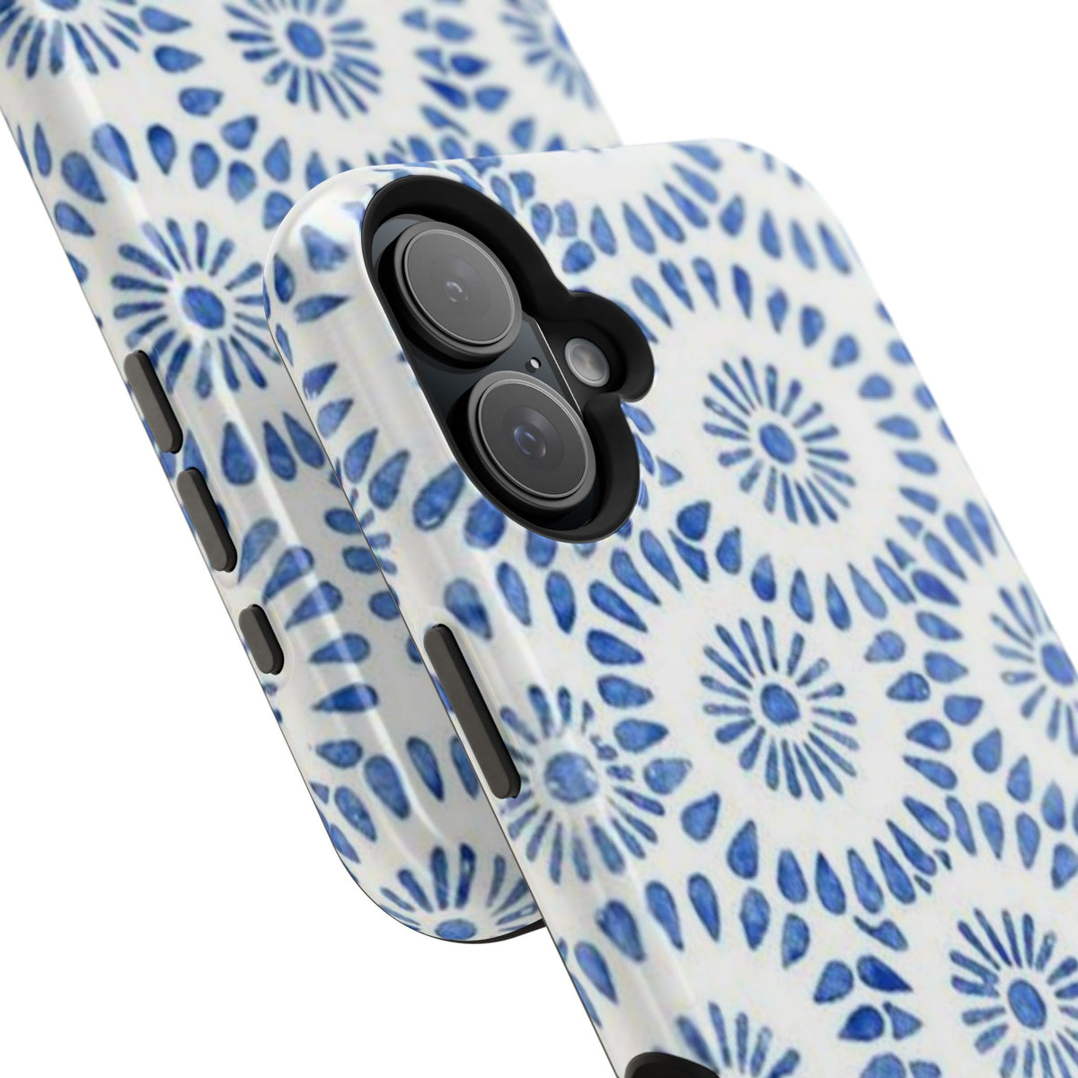 Blue Floral Spiral Phone Case