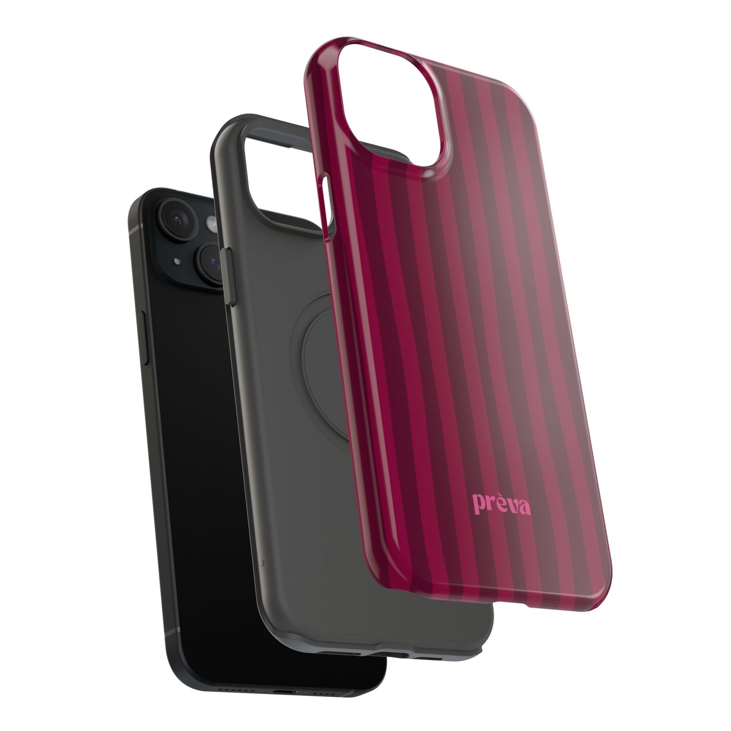 Burgandy Stripes x Ava Dudderar Phone Case