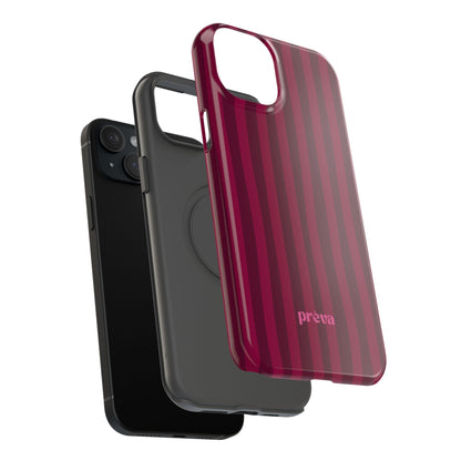 Burgandy Stripes x Ava Dudderar Phone Case