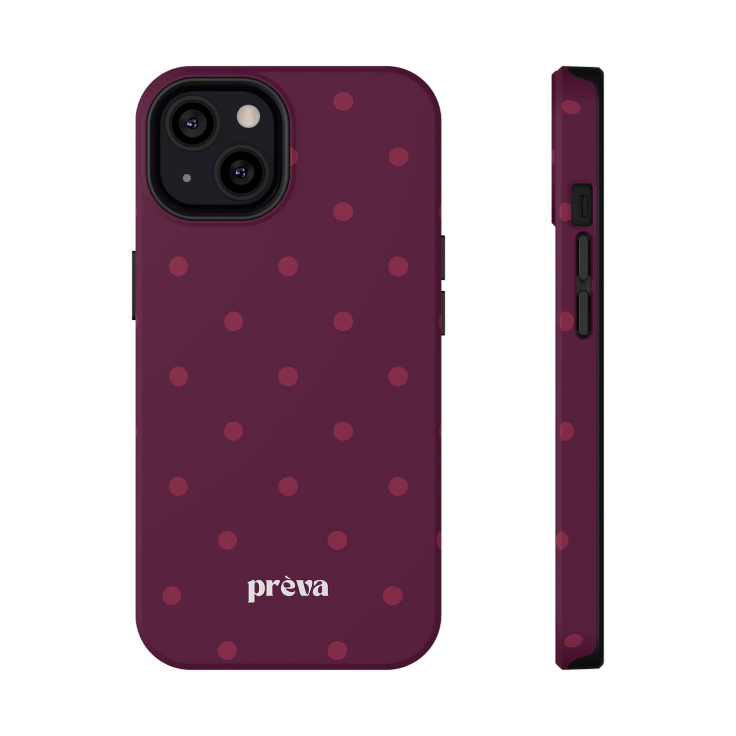 Maroon Polka Dots Phone Case