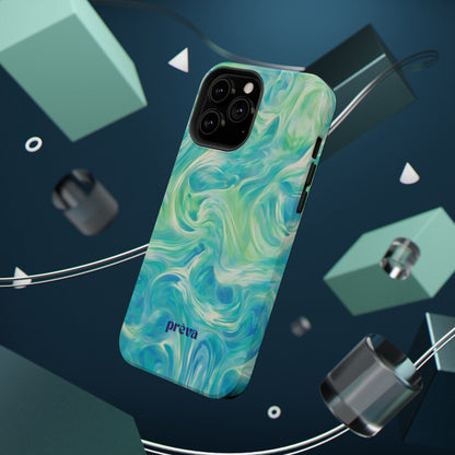 Impact-Resistant Phone Case — Teal Green Marble Swirl
